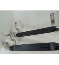 Par Estribos Laterais Ford Ranger Cabine Dupla 2014 Preto / Cromado